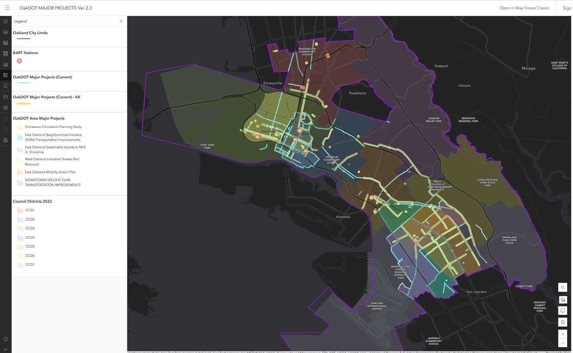 OakDOT  Major Projects Map