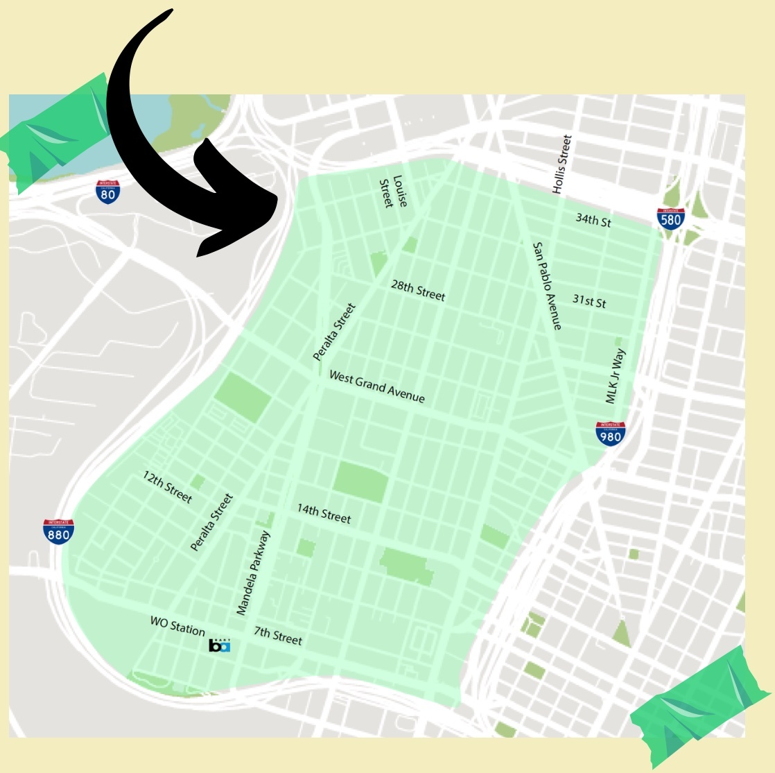 A map of West Oakland