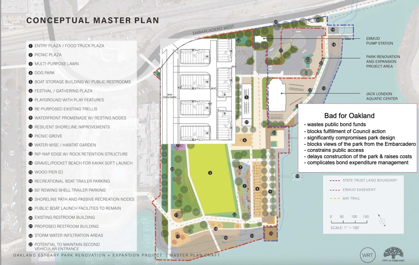 An image of the master plan overlaid with the Parcel N housing proposal.