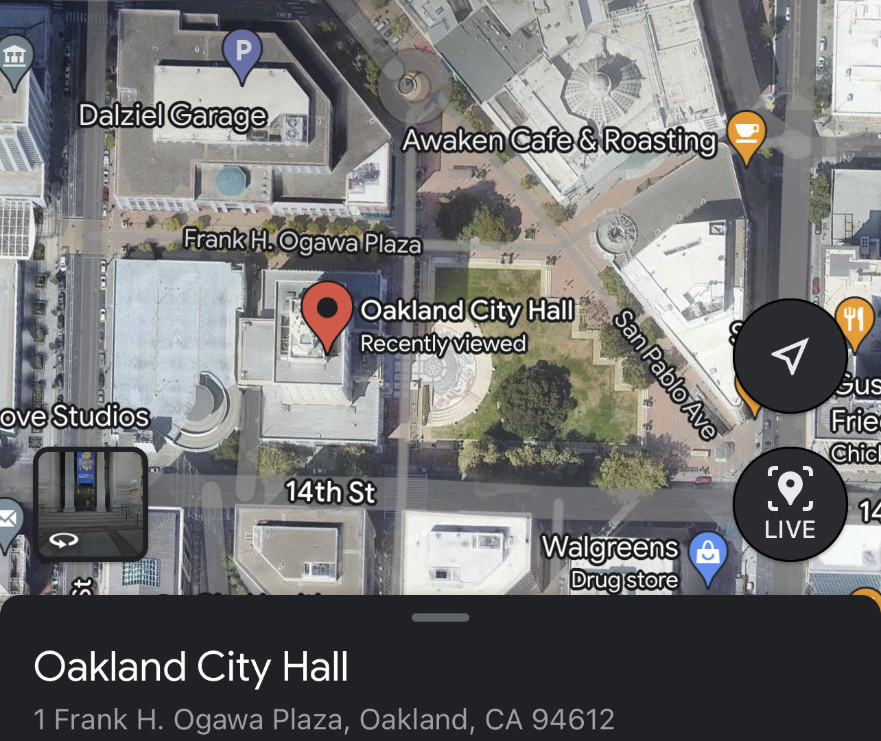 Oakland City Hall - Map Screenshot