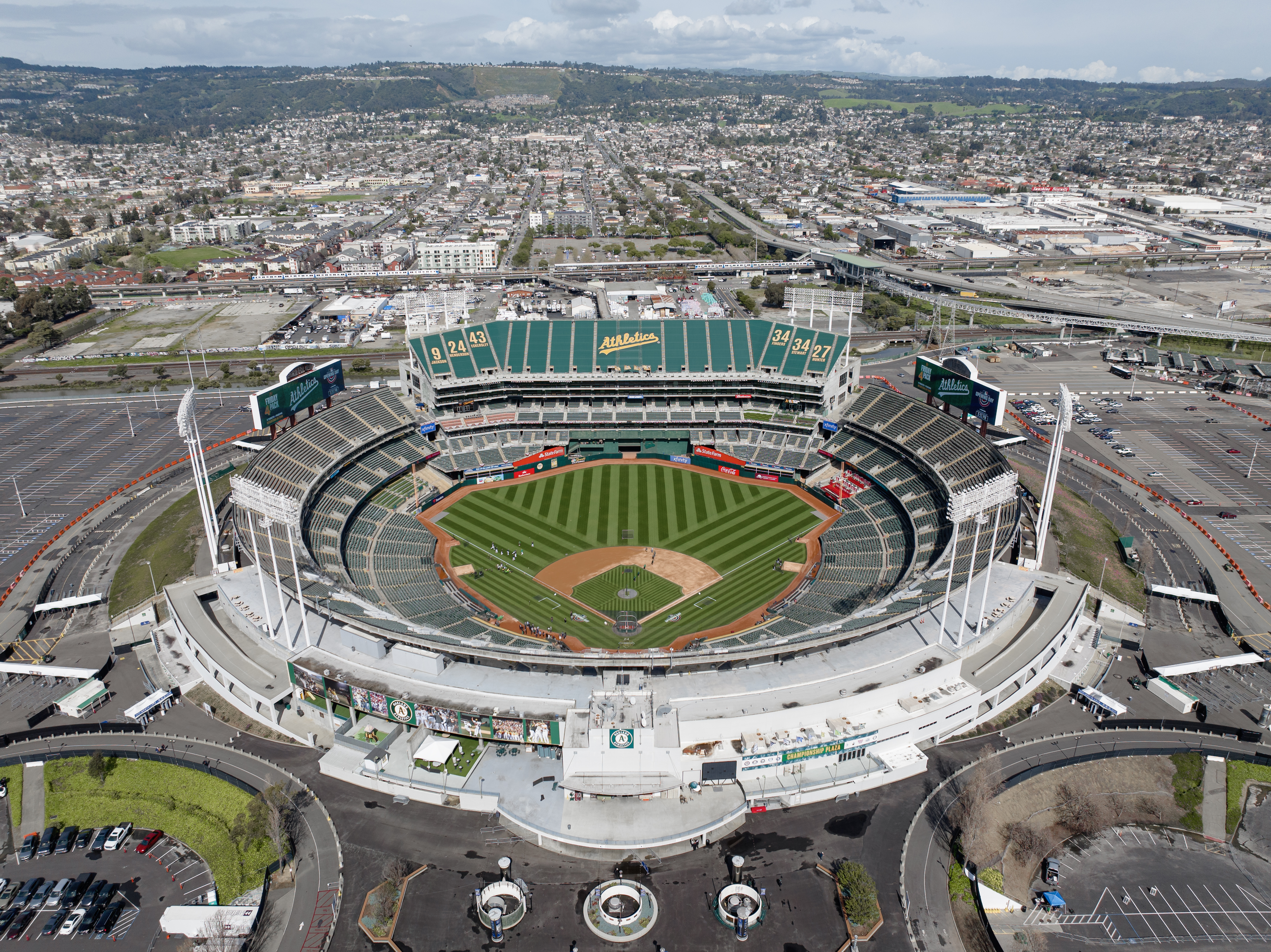 Oakland Coliseum aerial view 2024