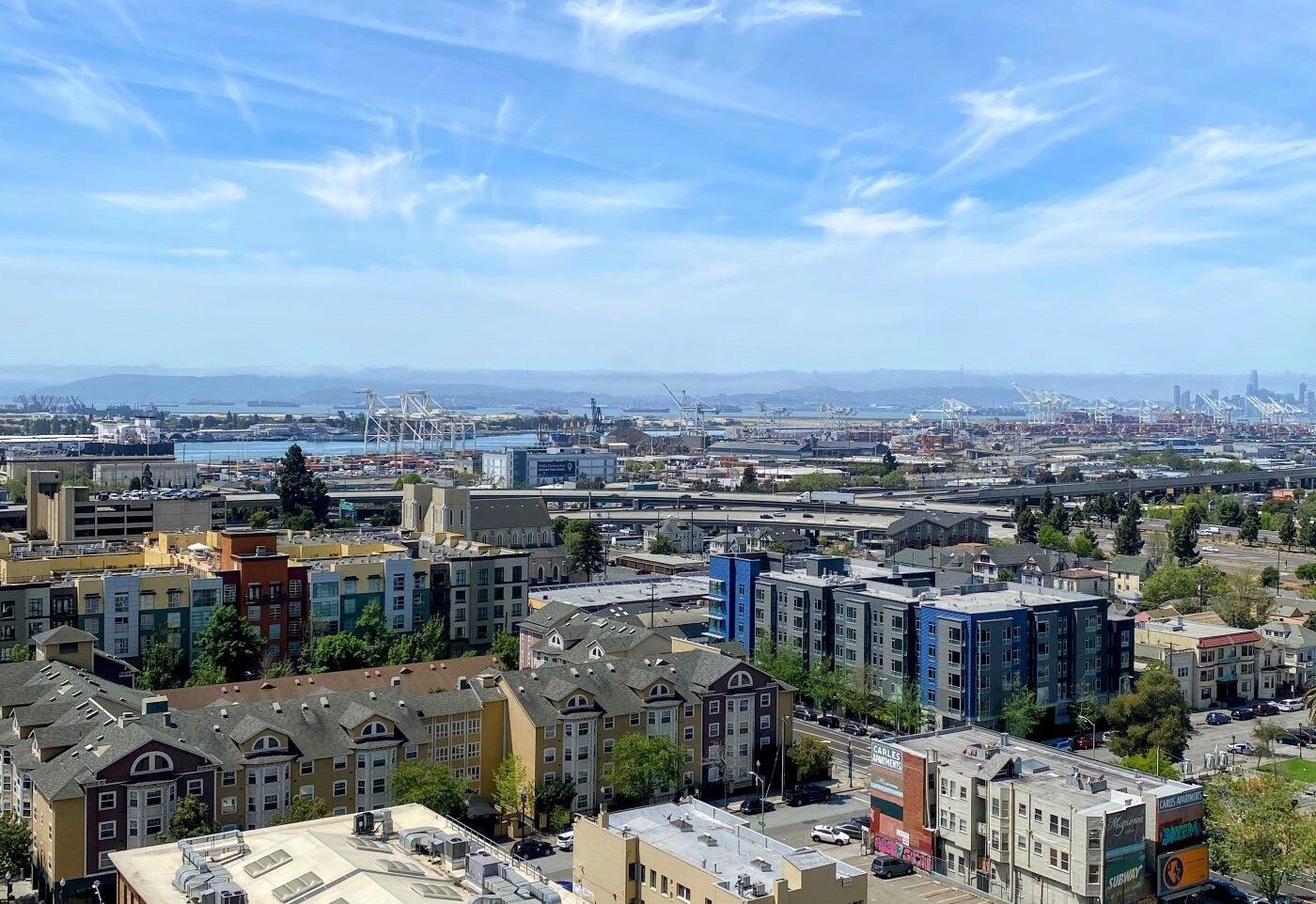 Aerial of buildings in Oakland