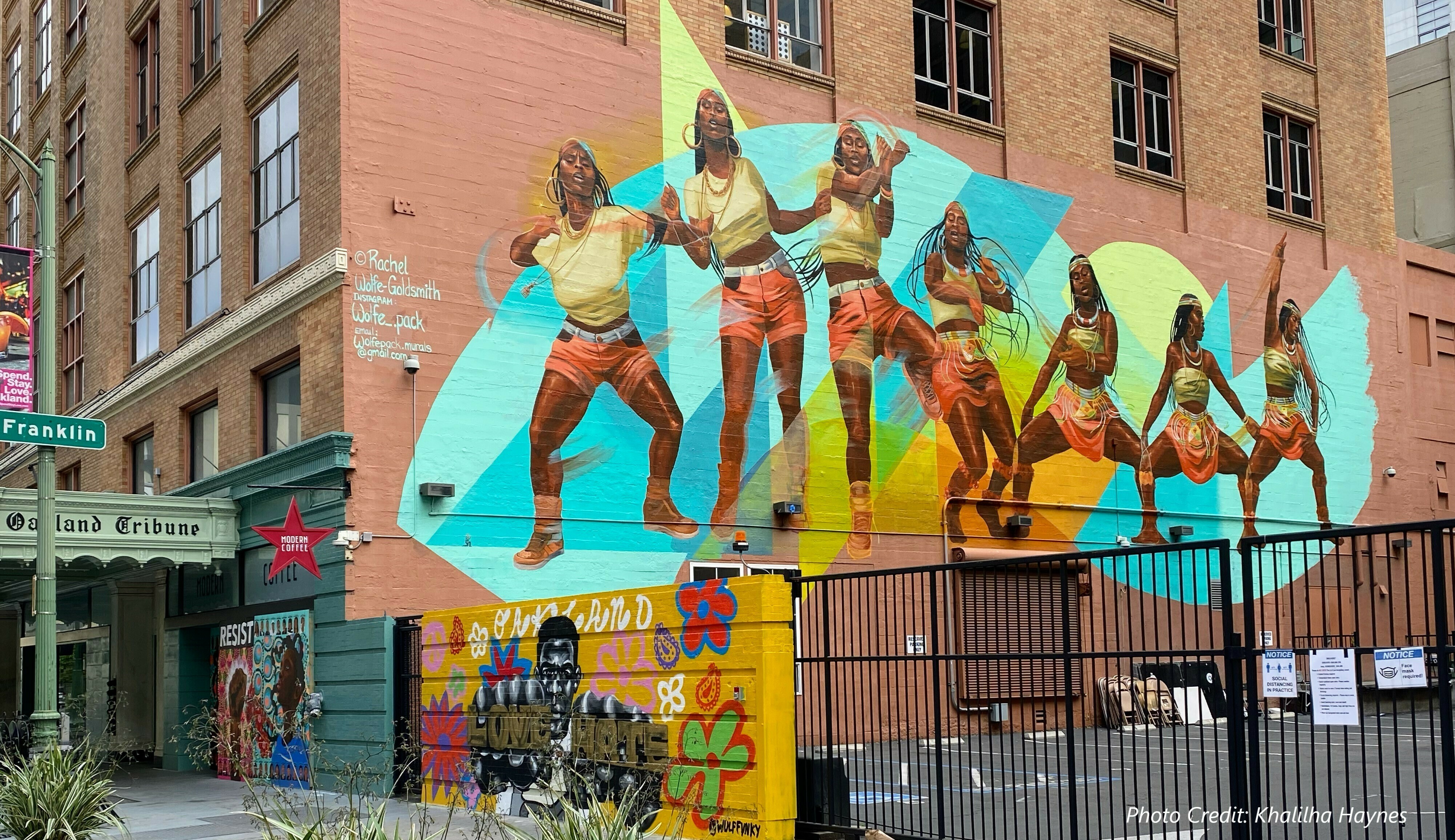 Mural of Black woman dancing