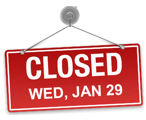 Closed Jan 29 Sign Graphic