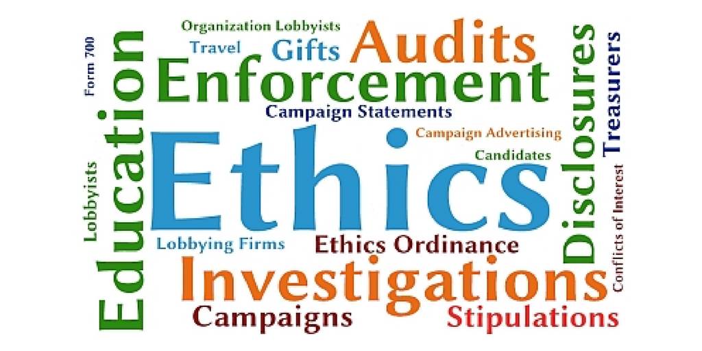 image of ethics-related words
