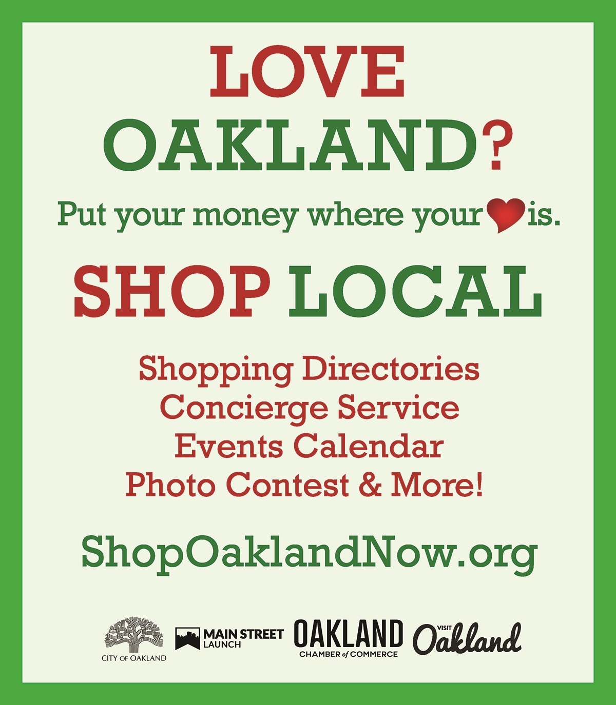 Love Oakland? Shop Local campaign graphic