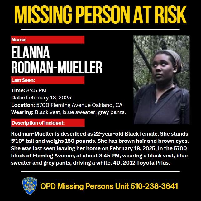 Photo and info for missing person Elanna Rodman-Mueller
