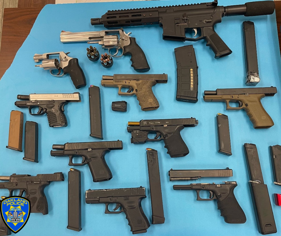 Photo of 10 firearms and one replica