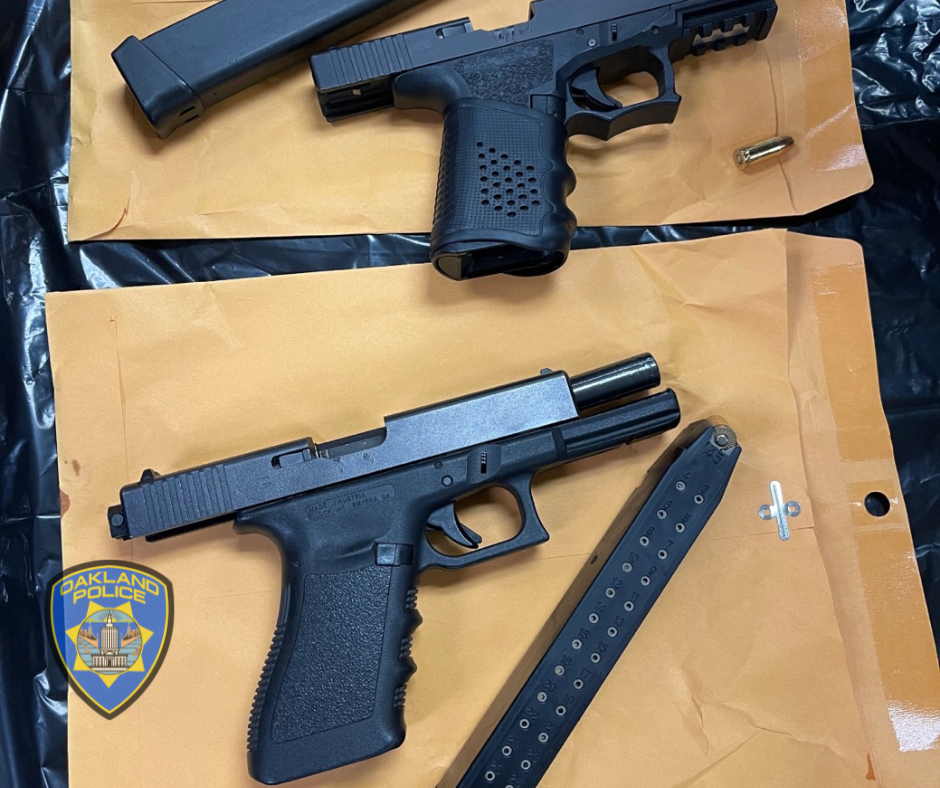 Two recovered Firearms with extended magazines