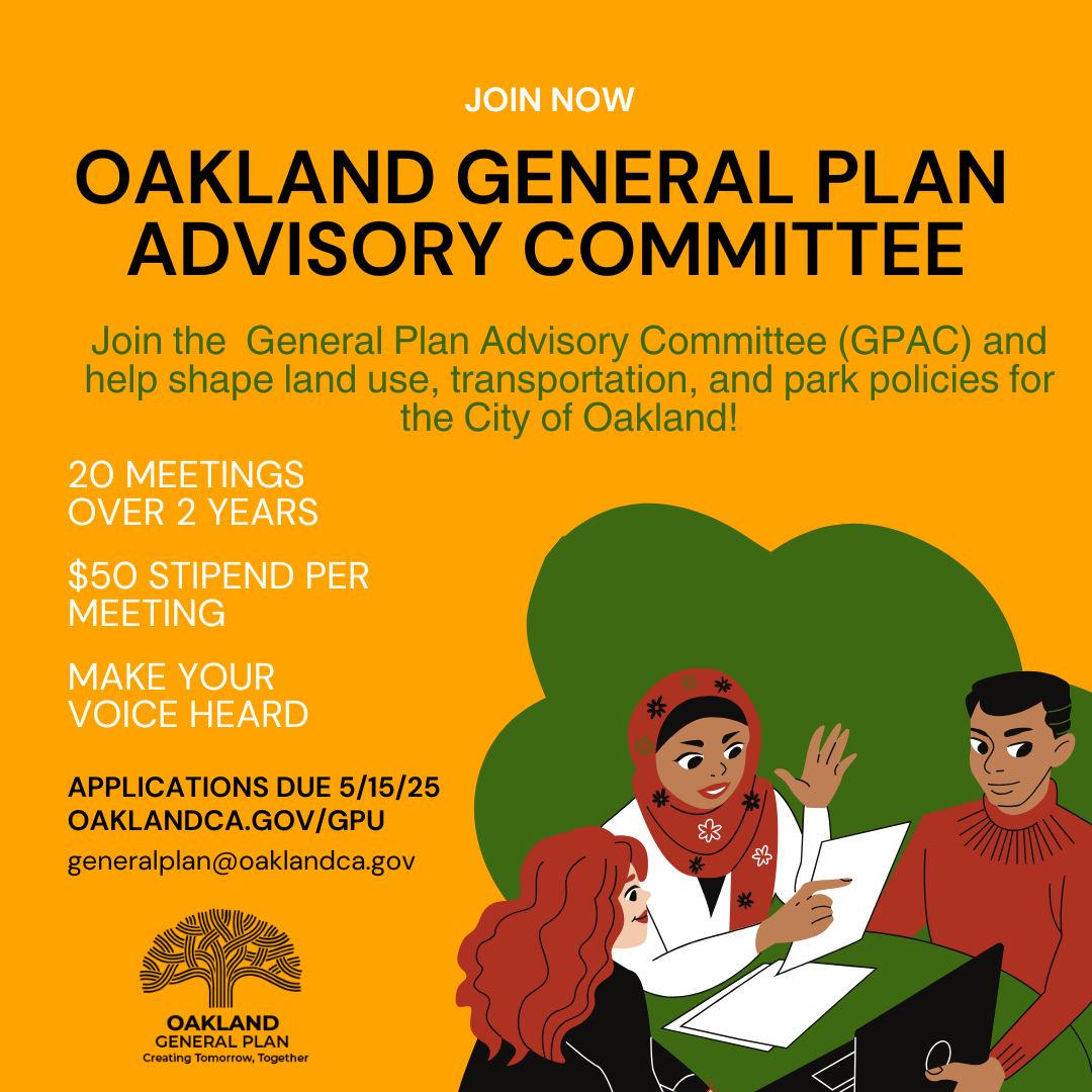 Flyer for Oakland General Plan Advisory Committee