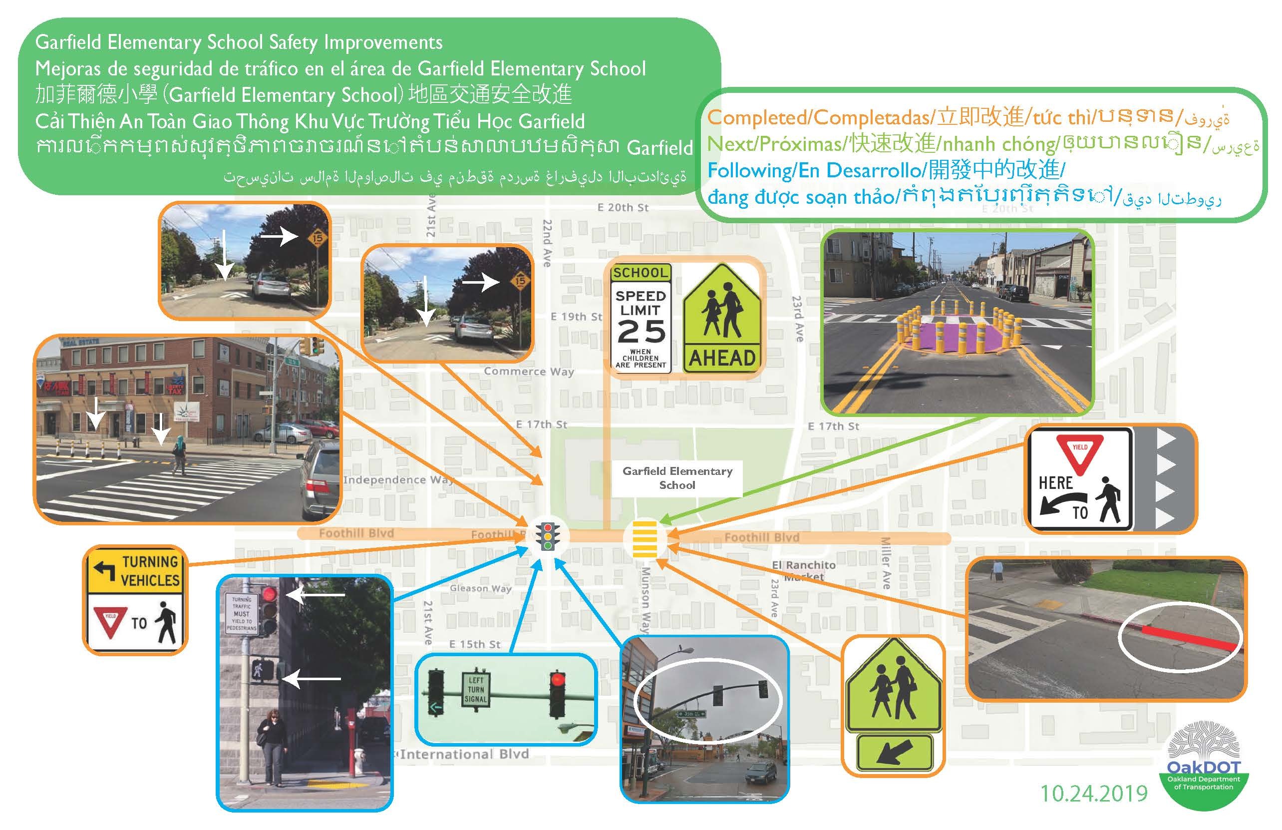 Map of safety improvements at Garfield Elementary