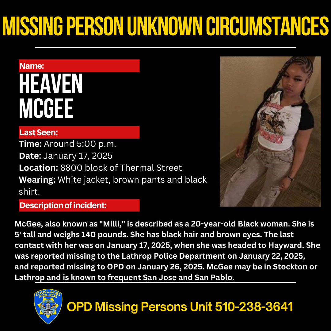 Missing Person Flyer of Heaven McGee