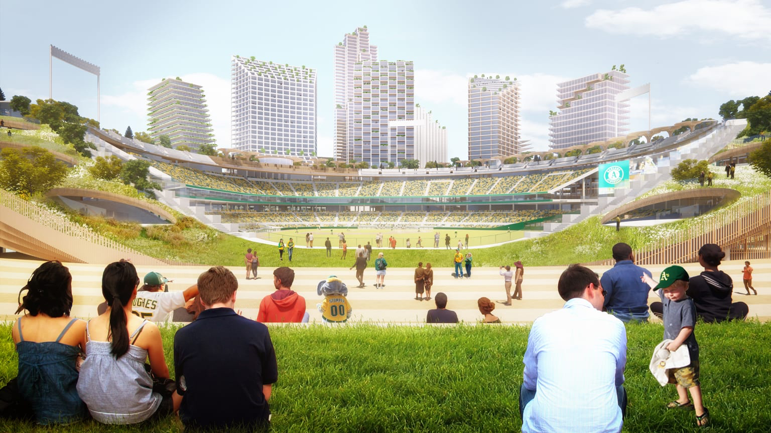 A's Waterfront Ballpark Rendering