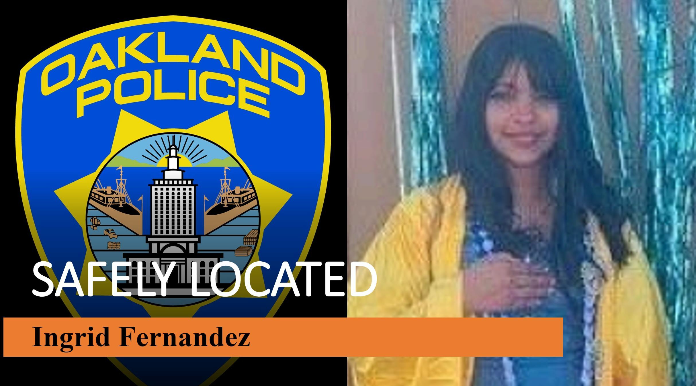 Photo of Ingrid Fernandez who has been safely located