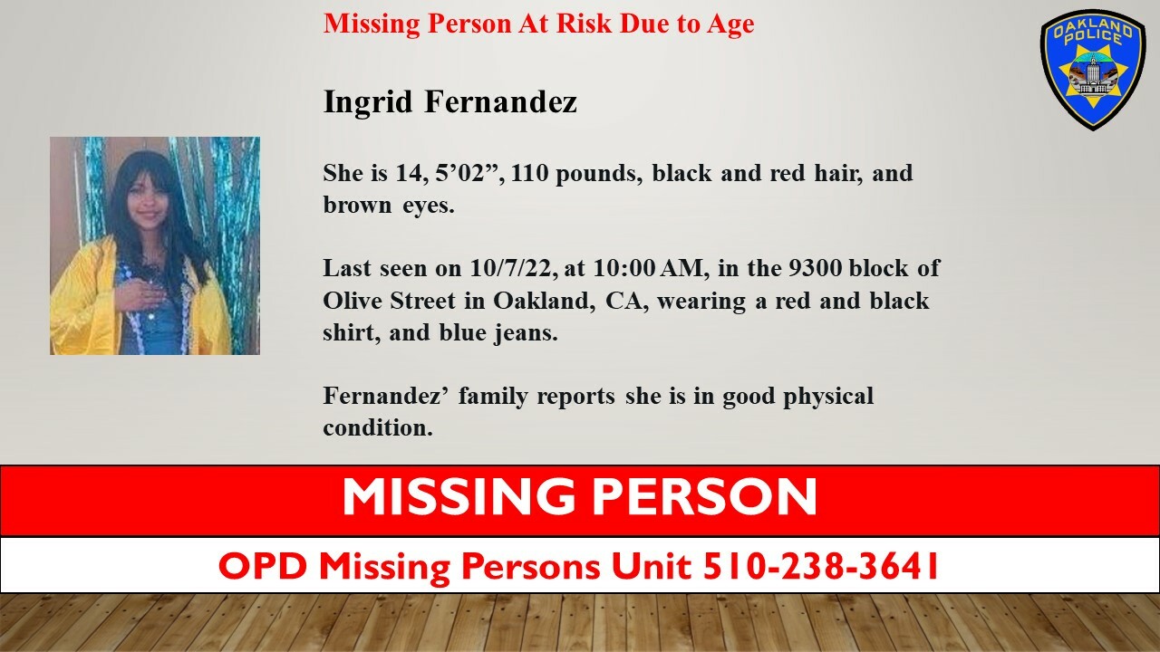 Photo of Missing Person Ingrid Fernandez