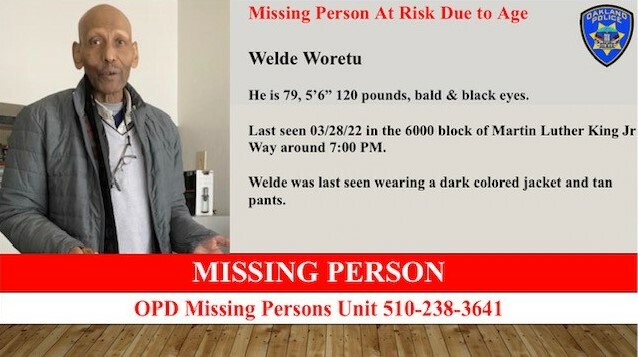 Photo of Missing Person Welde Woretu