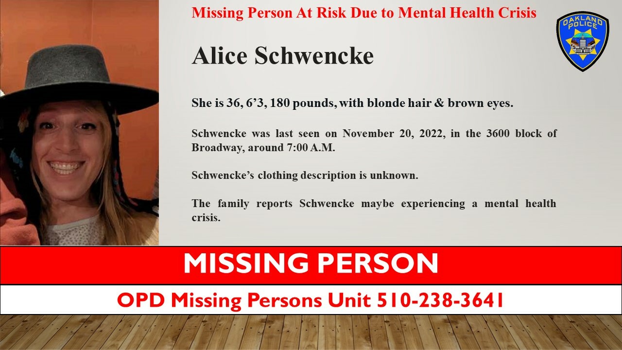 Photo of Missing Person Alice Schwencke