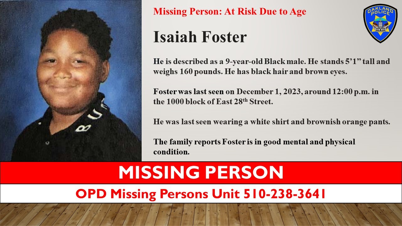 Photo of Missing Person Isaiah Foster