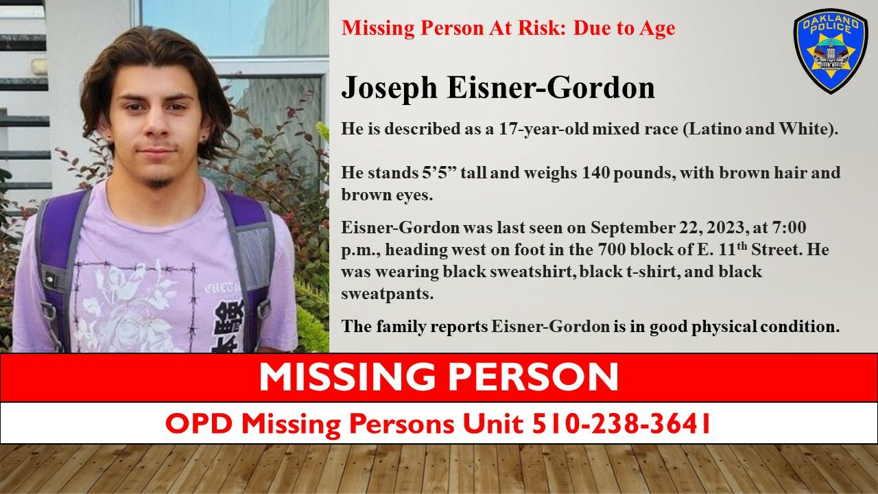 Photo of Missing Person Joseph Eisner Gordon