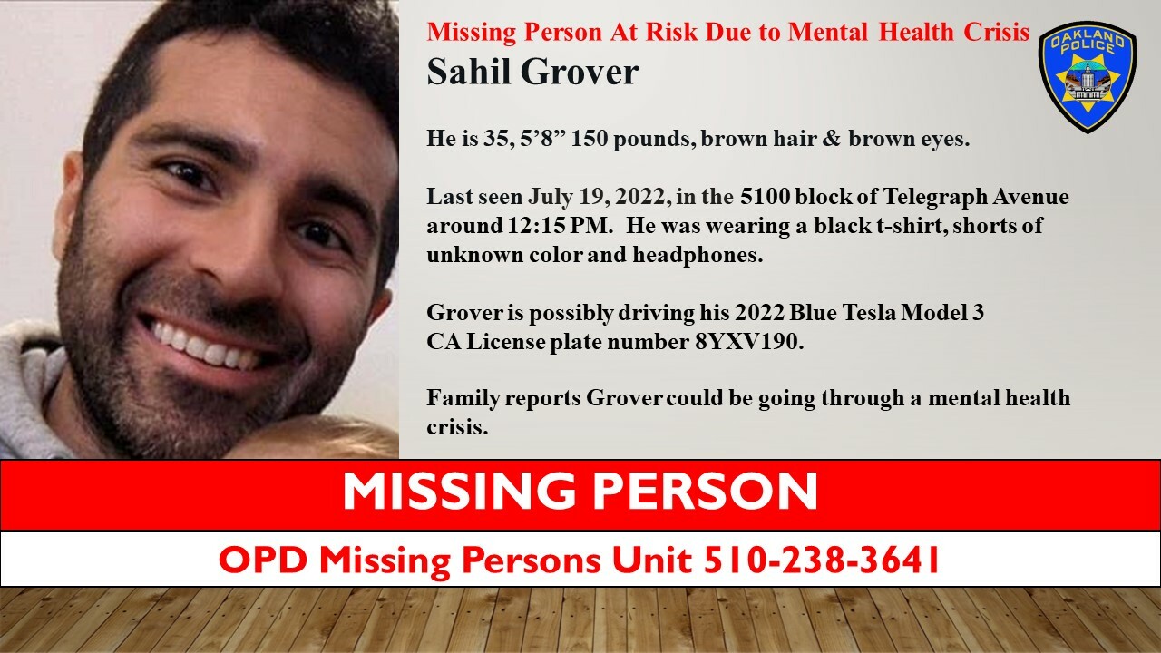 Photo of Missing Person Sahil GROVER