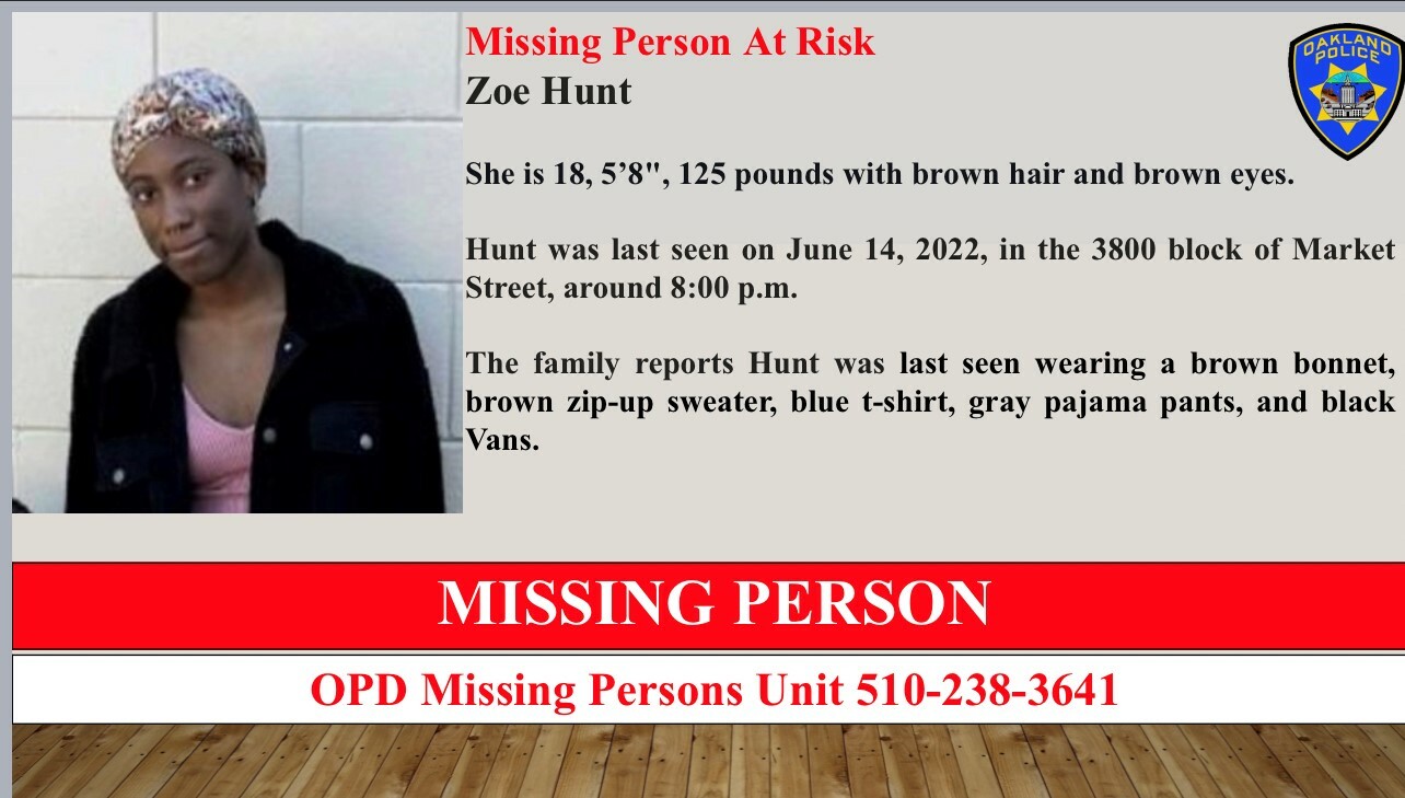 Photo of Missing Person Zoe Hunt