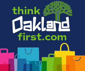 Think Oakland First artwork for 2021 shop local holiday promotion