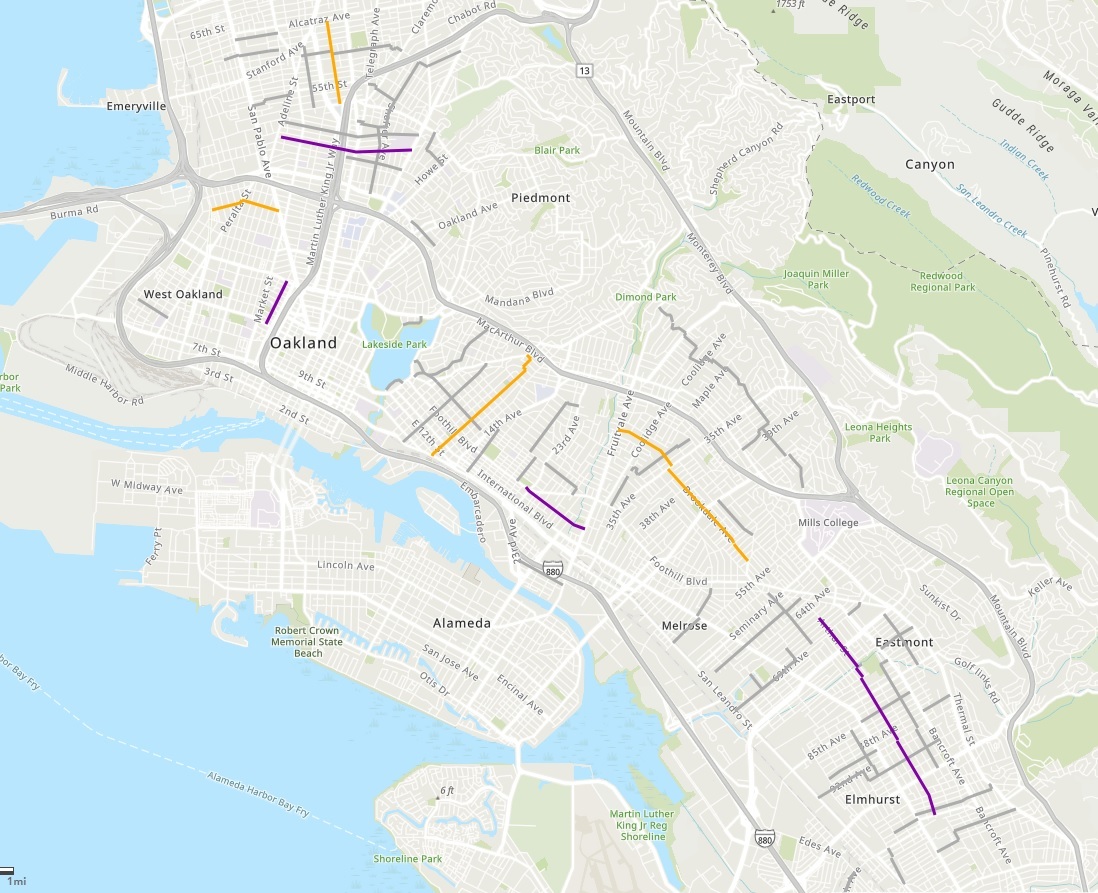 Screencaptured Map of 4-17 Oakland Slow Streets Expansion