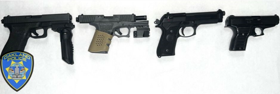 Photo of four recovered firearms