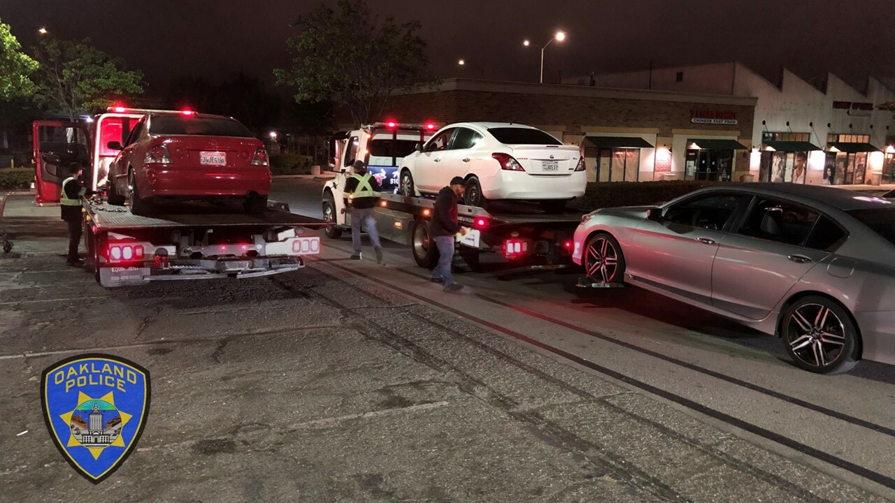 Photo of Towed Vehicles after an illegal sideshow