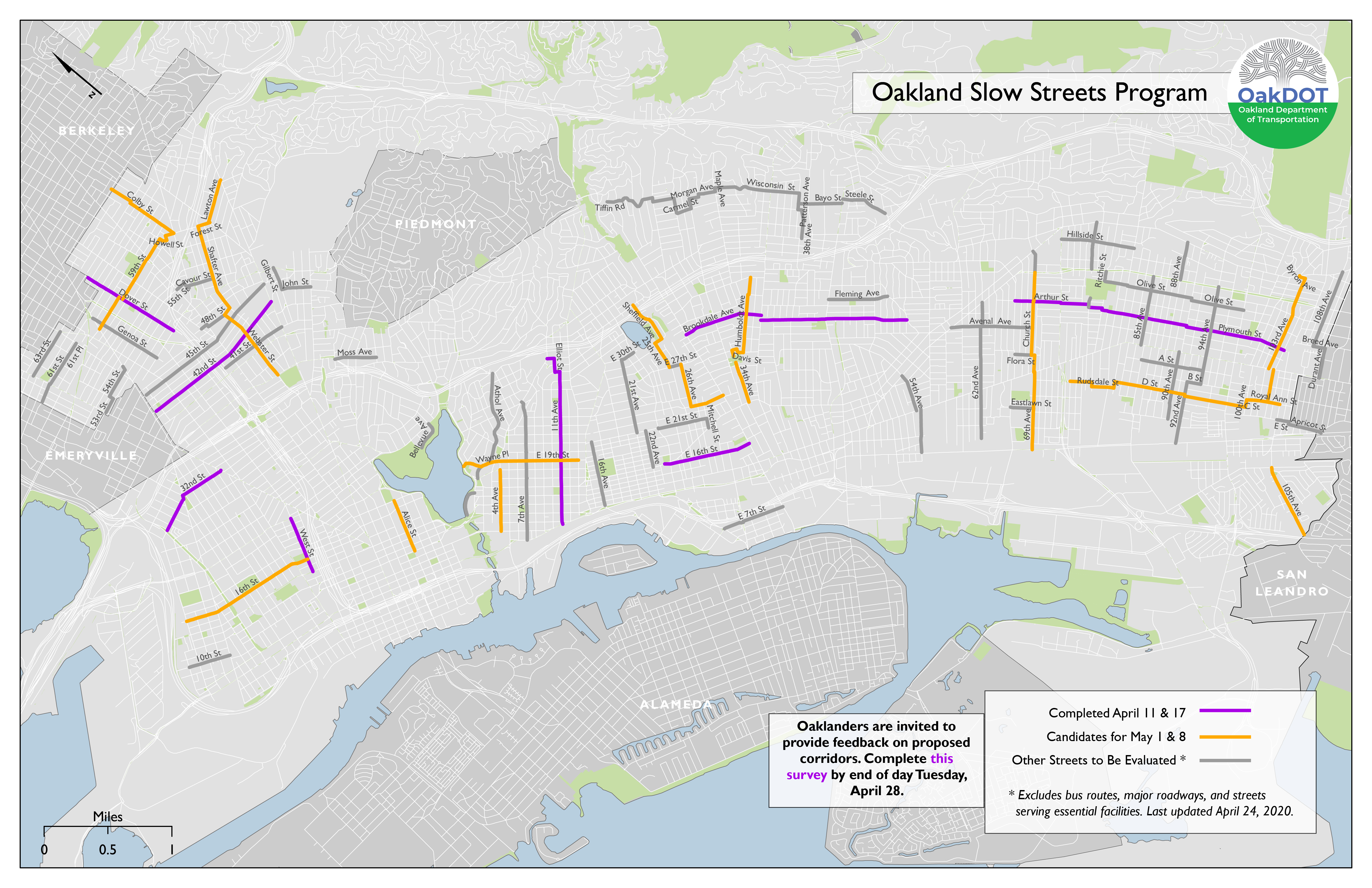 Oakland Slow Streets Map City Of Oakland | 4/24/20: City Of Oakland Seeks Additional Community…