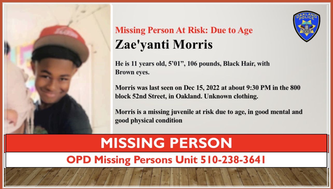 Photo of Missing Person Zae'yanti Morris