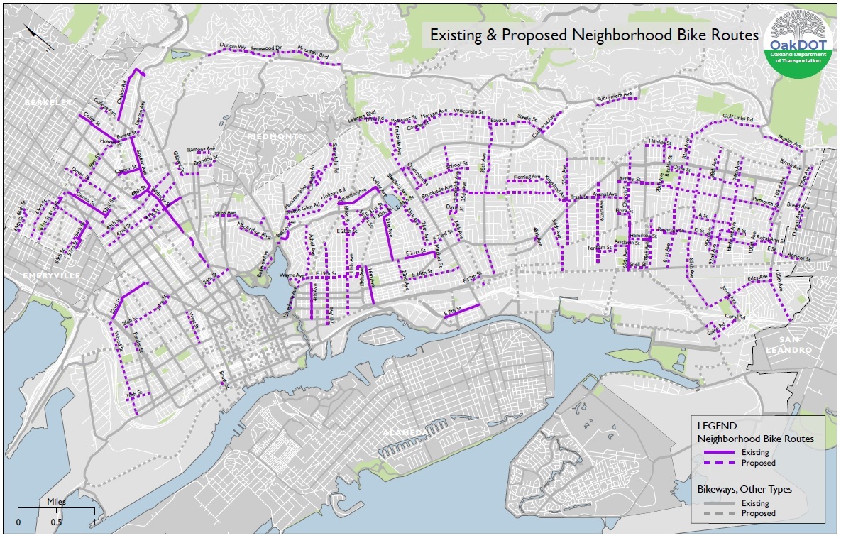 Map of projected Bike Plan routes