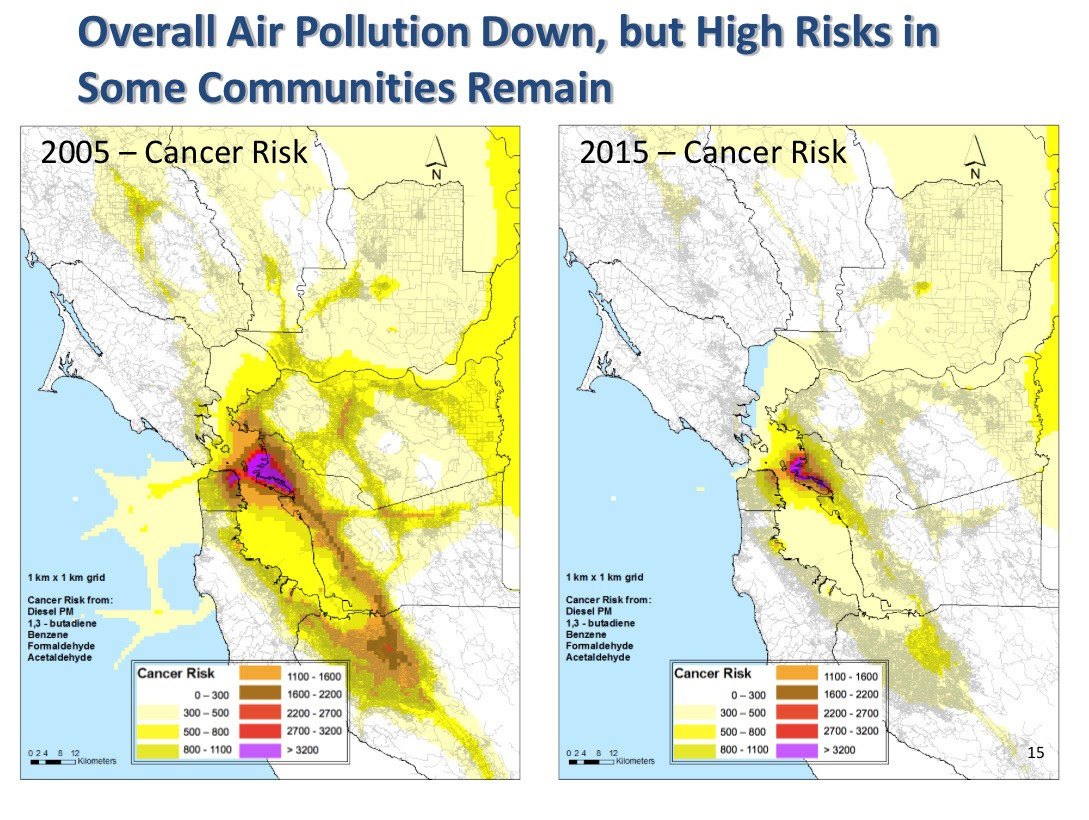 Map of Air Pollution in the Bay Area